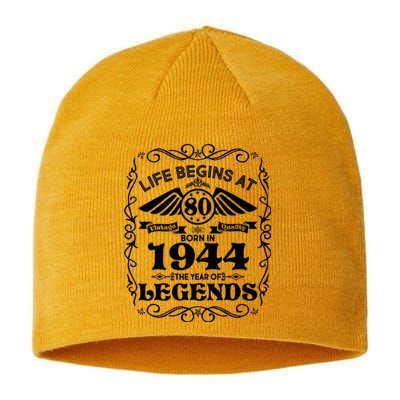 Life Begins At 80 Born In 1944 Year Of Legends Sustainable Beanie