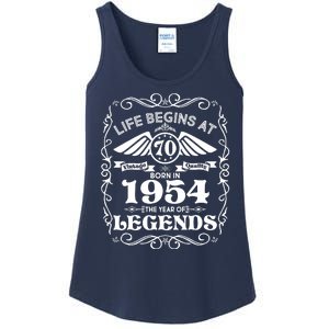 Life Begins At 70 Born In 1954 Year Of Legends Ladies Essential Tank