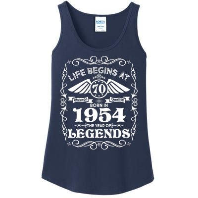 Life Begins At 70 Born In 1954 Year Of Legends Ladies Essential Tank