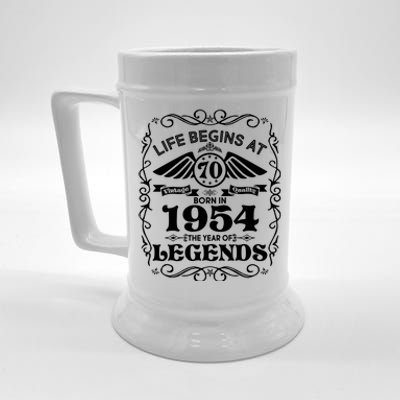 Life Begins At 70 Born In 1954 Year Of Legends Beer Stein