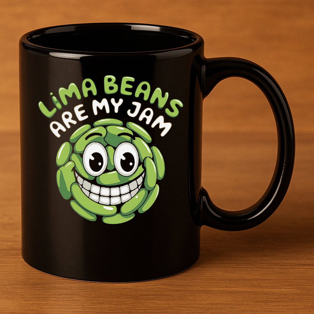 Lima Beans Are My Jam Food Lover Vegetable Vegetarian Vegan 11oz C Handle Ceramic Mug