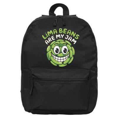 Lima Beans Are My Jam Food Lover Vegetable Vegetarian Vegan 16 in Basic Backpack