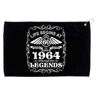 Life Begins At 60 Born In 1964 Year Of Legends Grommeted Golf Towel