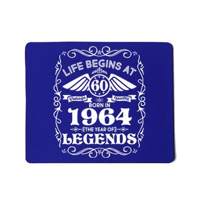 Life Begins At 60 Born In 1964 Year Of Legends Mousepad