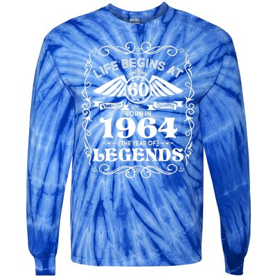 Life Begins At 60 Born In 1964 Year Of Legends Tie-Dye Long Sleeve Shirt