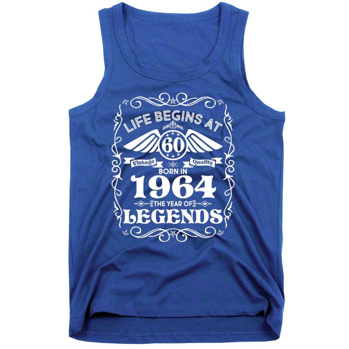 Life Begins At 60 Born In 1964 Year Of Legends Tank Top