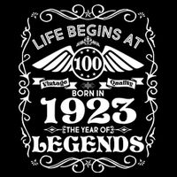 Life Begins At 100 Born In 1923 Year Of Legends Wool Snapback Cap