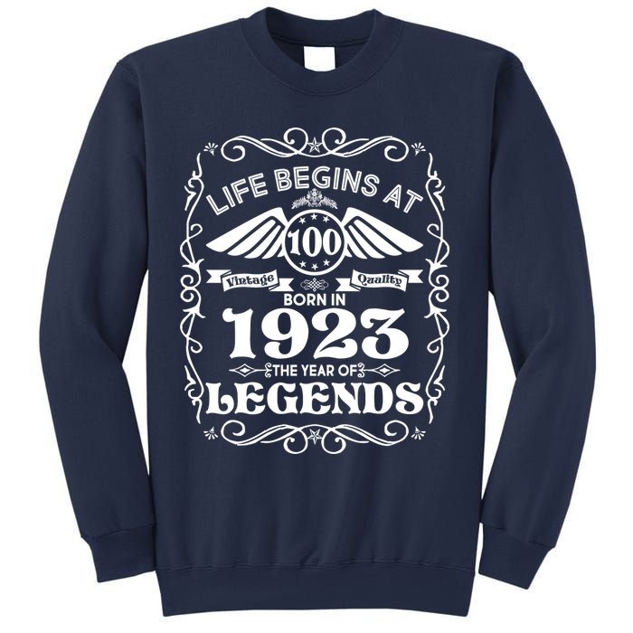 Life Begins At 100 Born In 1923 Year Of Legends Sweatshirt