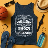 Life Begins At 100 Born In 1923 Year Of Legends Tank Top