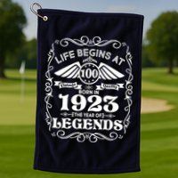 Life Begins At 100 Born In 1923 Year Of Legends Golf Towel