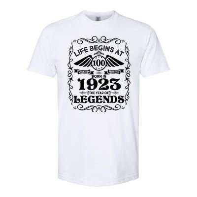 Life Begins At 100 Born In 1923 Year Of Legends Softstyle® CVC T-Shirt