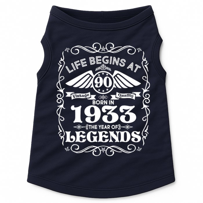Life Begins At 90 Born In 1933 Year Of Legends Doggie Tank