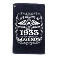 Life Begins At 90 Born In 1933 Year Of Legends Golf Towel