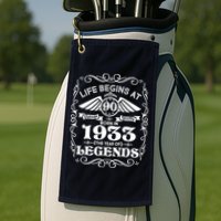 Life Begins At 90 Born In 1933 Year Of Legends Golf Towel
