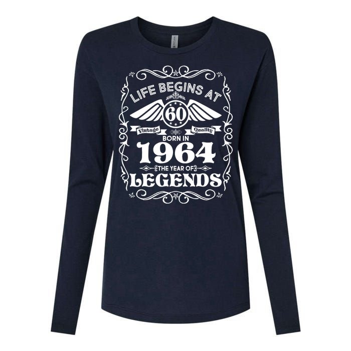 Life Begins At 60 Born In 1964 Year Of Legends Womens Cotton Relaxed Long Sleeve T-Shirt