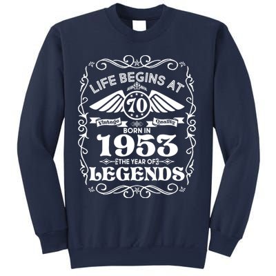 Life Begins At 70 Born In 1953 Year Of Legends Sweatshirt