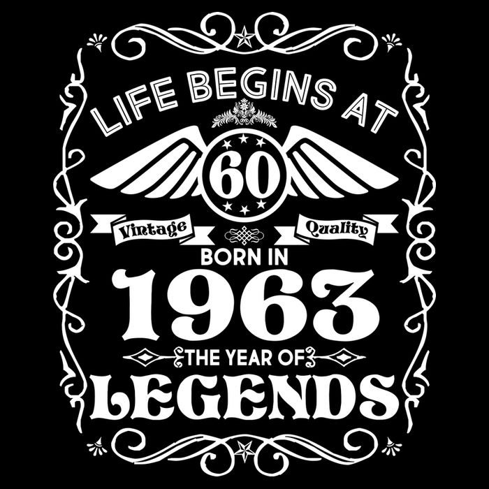 Life Begins At 60 Born In 1963 Year Of Legends Cropped Pullover Crew