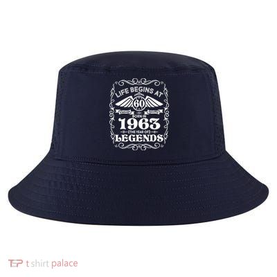 Life Begins At 60 Born In 1963 Year Of Legends Cool Comfort Performance Bucket Hat