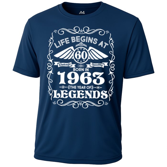 Life Begins At 60 Born In 1963 Year Of Legends Cooling Performance Crew T-Shirt
