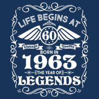 Life Begins At 60 Born In 1963 Year Of Legends 16 in Basic Backpack
