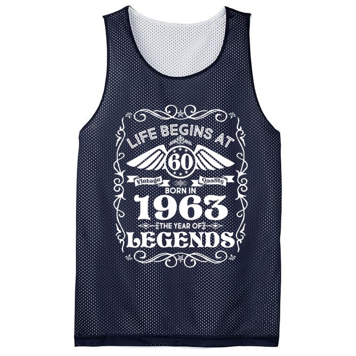 Life Begins At 60 Born In 1963 Year Of Legends Mesh Reversible Basketball Jersey Tank