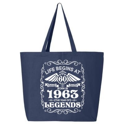 Life Begins At 60 Born In 1963 Year Of Legends 25L Jumbo Tote
