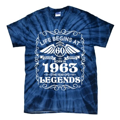 Life Begins At 60 Born In 1963 Year Of Legends Tie-Dye T-Shirt