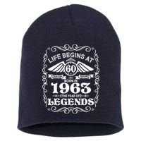 Life Begins At 60 Born In 1963 Year Of Legends Short Acrylic Beanie