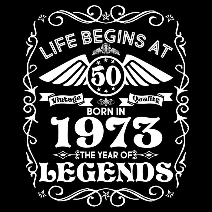 Life Begins At 50 Born In 1973 Year Of Legends Cropped Pullover Crew