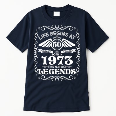 Life Begins At 50 Born In 1973 Year Of Legends Tall T-Shirt