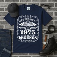 Life Begins At 50 Born In 1973 Year Of Legends Tall T-Shirt