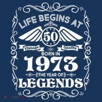 Life Begins At 50 Born In 1973 Year Of Legends Flatbill Hat