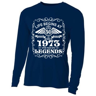 Life Begins At 50 Born In 1973 Year Of Legends Cooling Performance Long Sleeve Crew