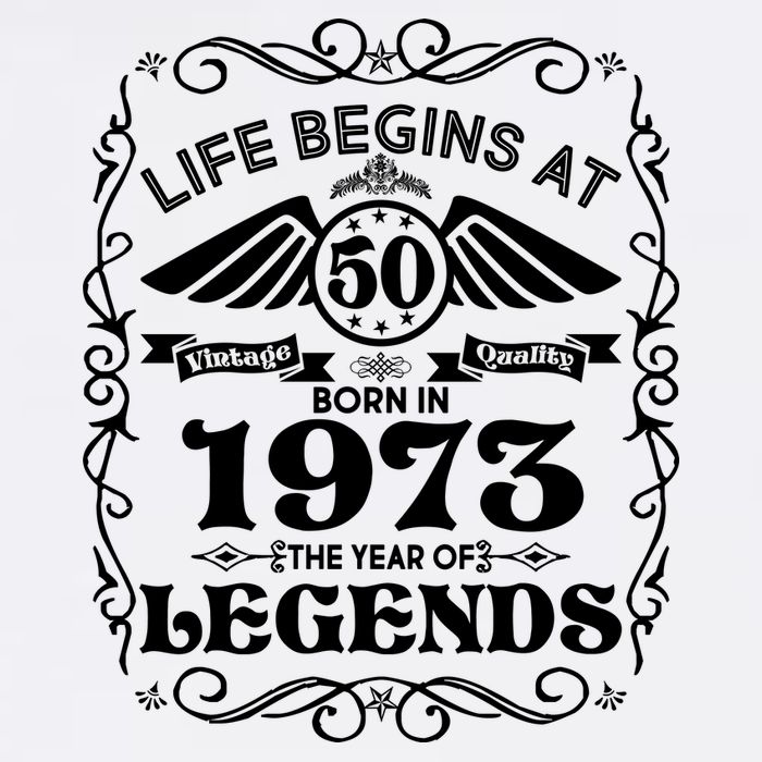 Life Begins At 50 Born In 1973 Year Of Legends Garment-Dyed Sweatshirt