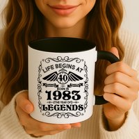 Life Begins At 40 Born In 1983 Year Of Legends Mug