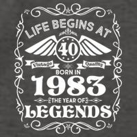 Life Begins At 40 Born In 1983 Year Of Legends Vector Backpack