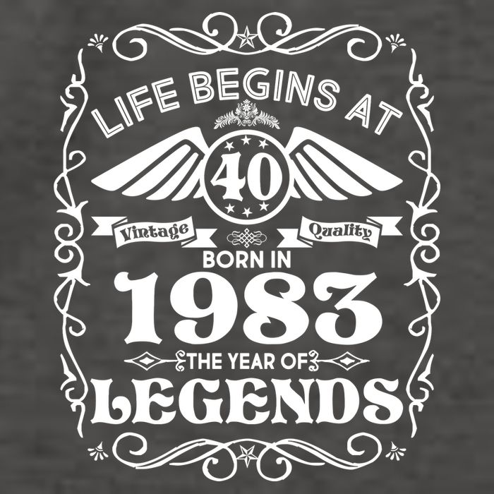 Life Begins At 40 Born In 1983 Year Of Legends Vector Backpack