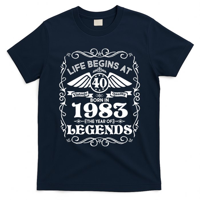 Life Begins At 40 Born In 1983 Year Of Legends T-Shirt