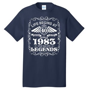 Life Begins At 40 Born In 1983 Year Of Legends Tall T-Shirt