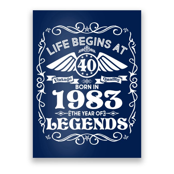 Life Begins At 40 Born In 1983 Year Of Legends Poster