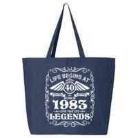 Life Begins At 40 Born In 1983 Year Of Legends 25L Jumbo Tote
