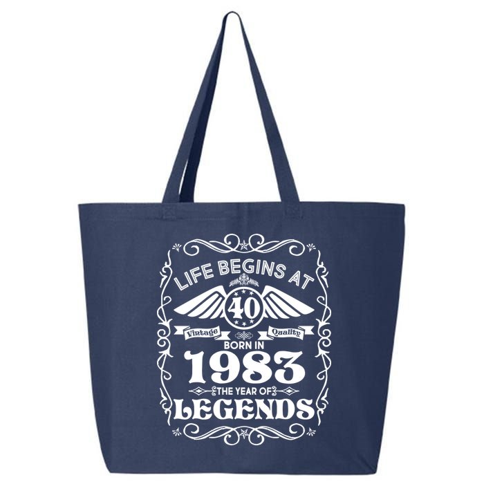 Life Begins At 40 Born In 1983 Year Of Legends 25L Jumbo Tote