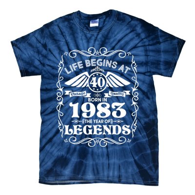 Life Begins At 40 Born In 1983 Year Of Legends Tie-Dye T-Shirt