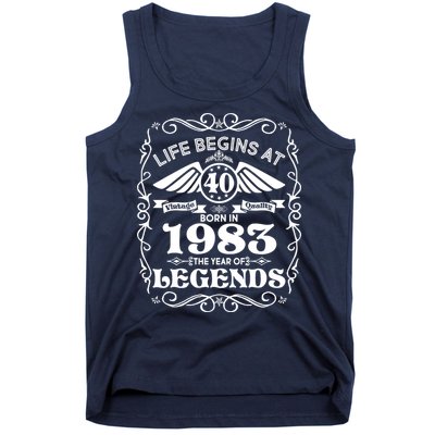 Life Begins At 40 Born In 1983 Year Of Legends Tank Top