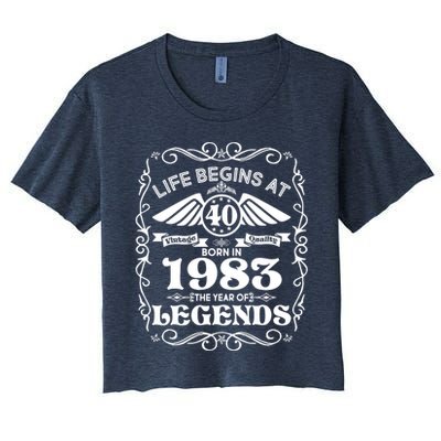 Life Begins At 40 Born In 1983 Year Of Legends Crop Top