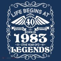 Life Begins At 40 Born In 1983 Year Of Legends Womens T-Shirt