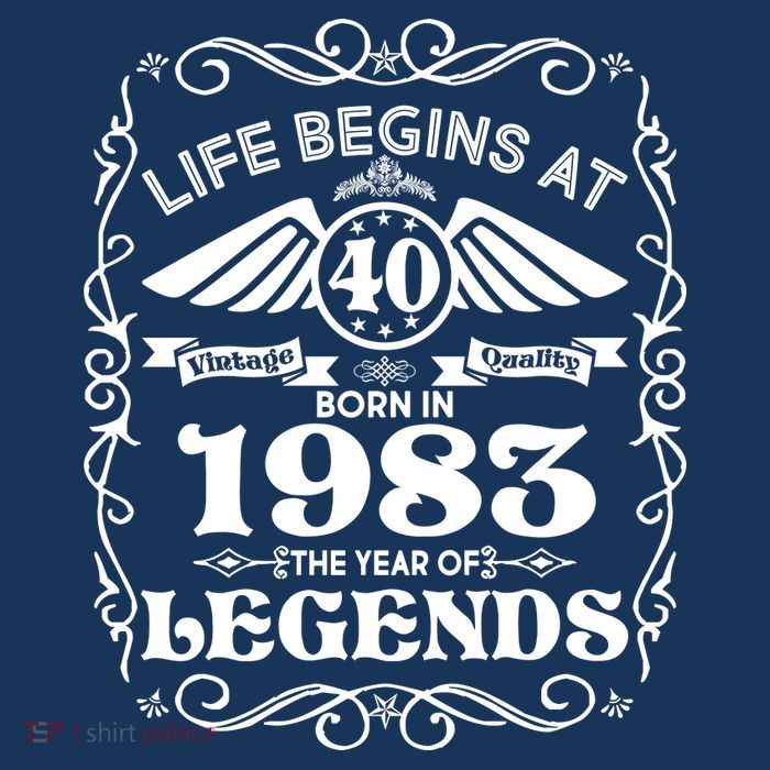 Life Begins At 40 Born In 1983 Year Of Legends Women's V-Neck T-Shirt