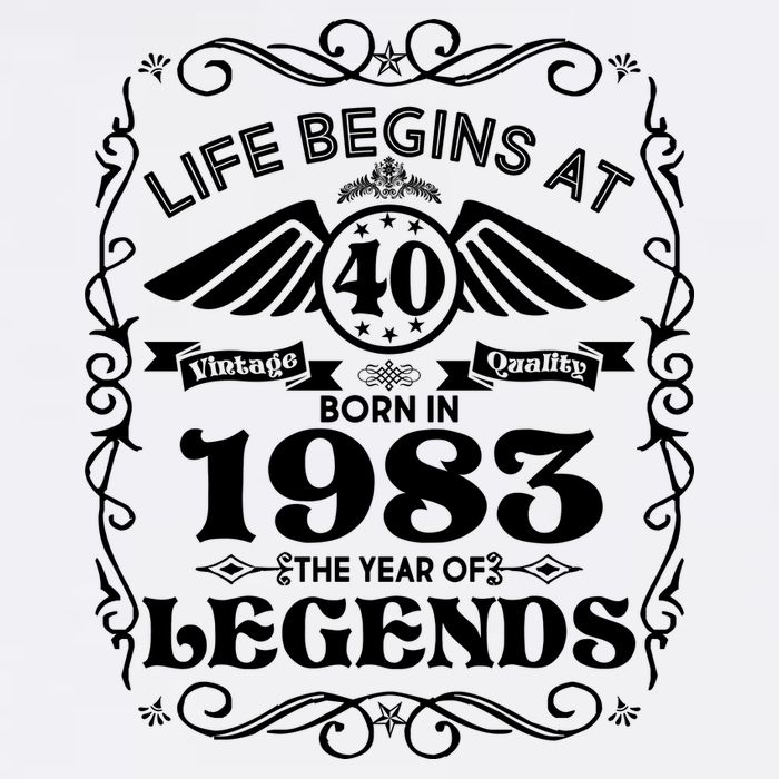 Life Begins At 40 Born In 1983 Year Of Legends Garment-Dyed Sweatshirt