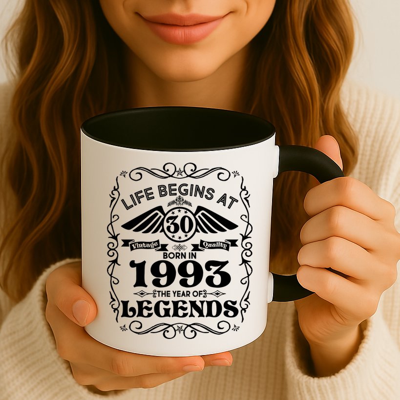 Life Begins At 30 Born In 1993 Year Of Legends Mug