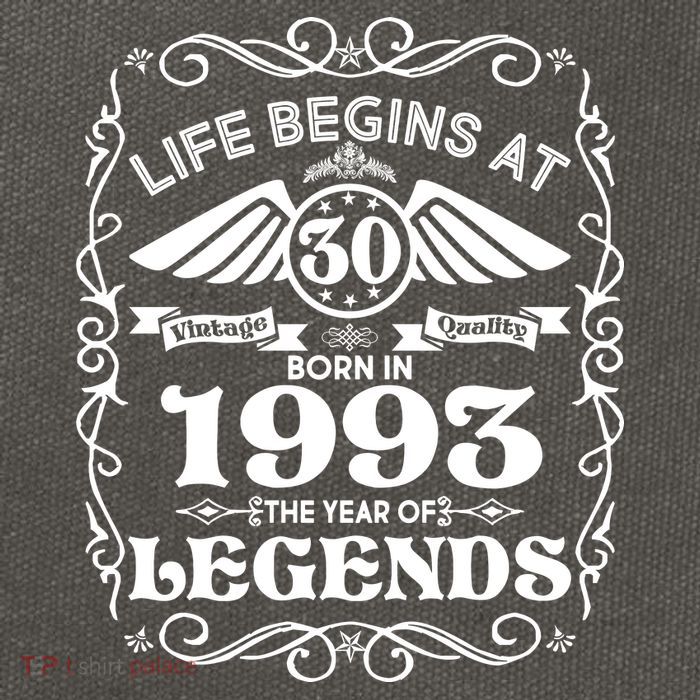 Life Begins At 30 Born In 1993 Year Of Legends Cotton Canvas Backpack